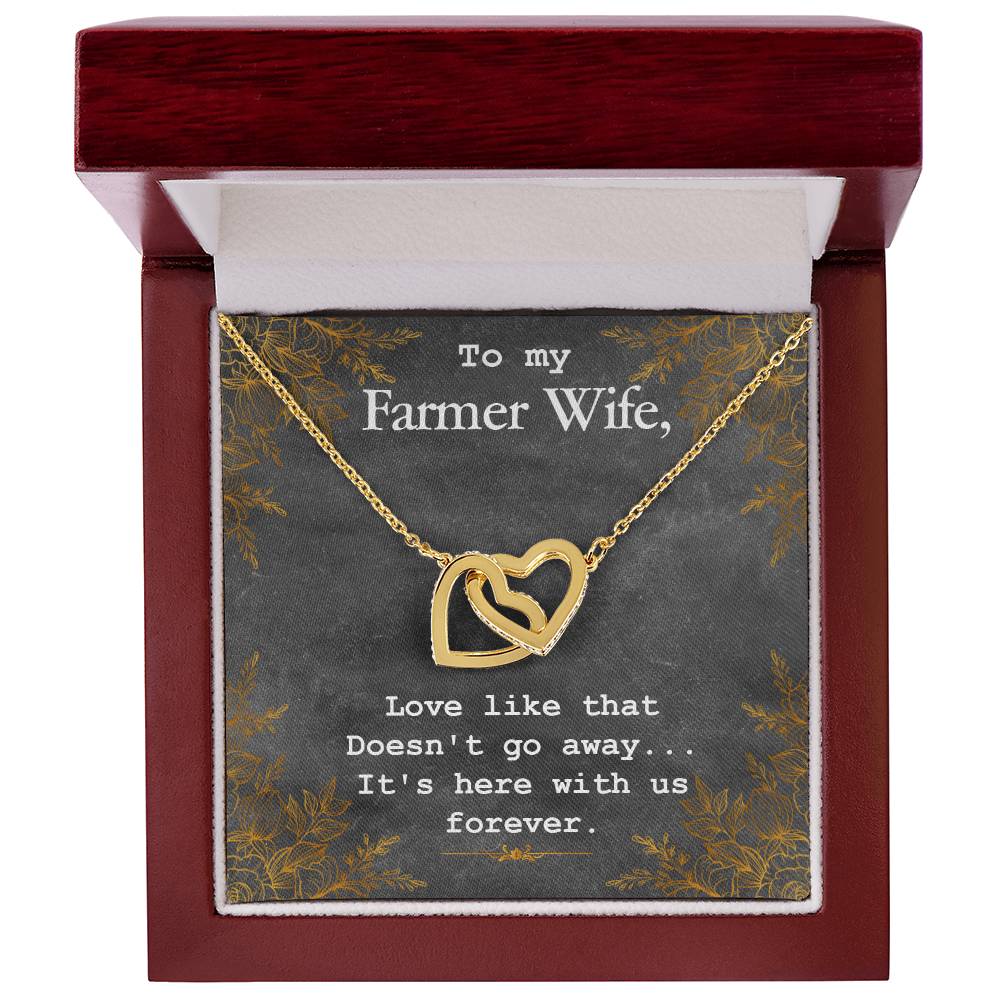 To My Farmer Wife Necklace Interlocking Hearts Necklace