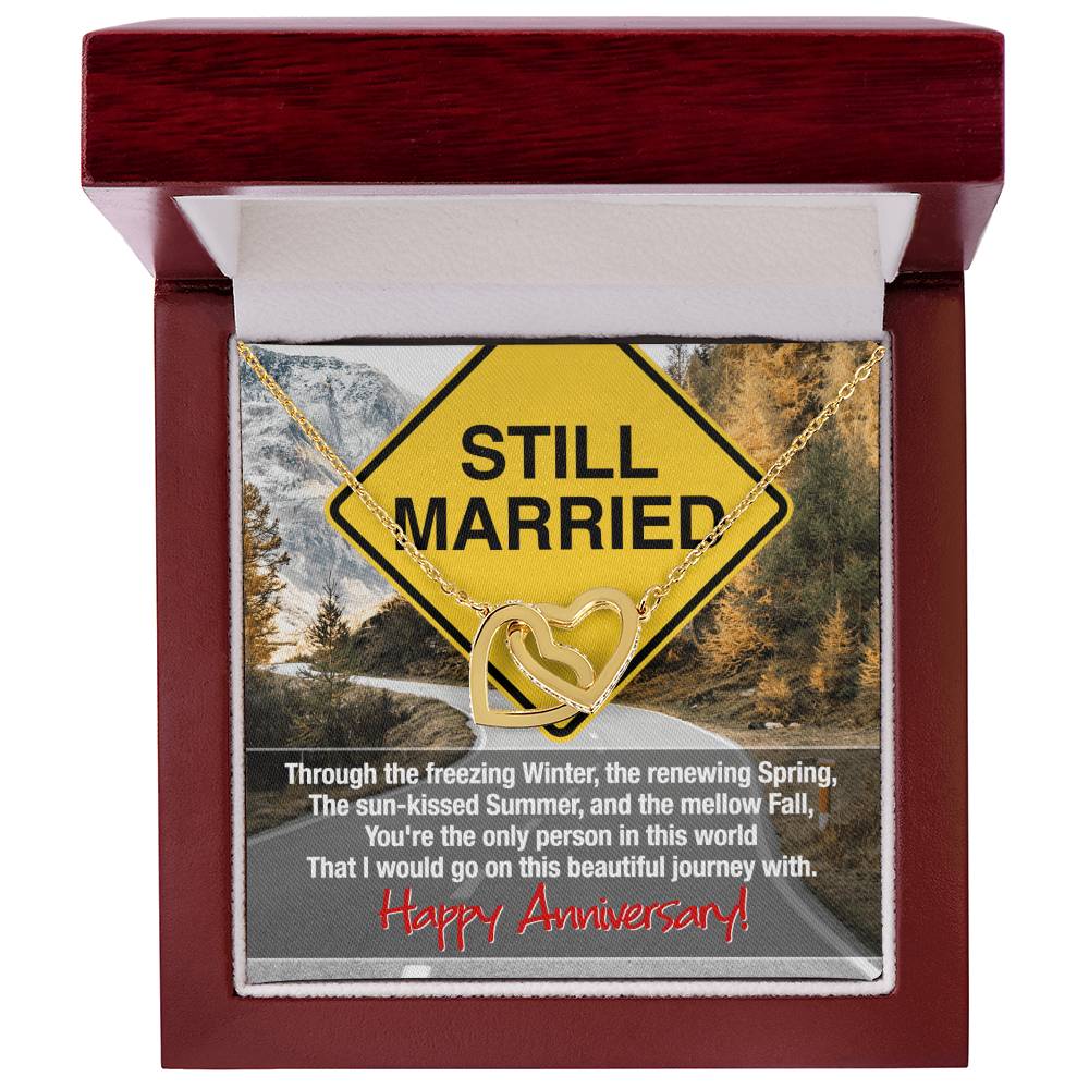 Still Married Anniversary Necklace Interlocking Hearts Necklace