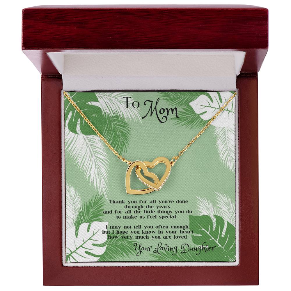 Mother'S Day Gift For Mom - Interlocking Hearts Necklace From Daughter