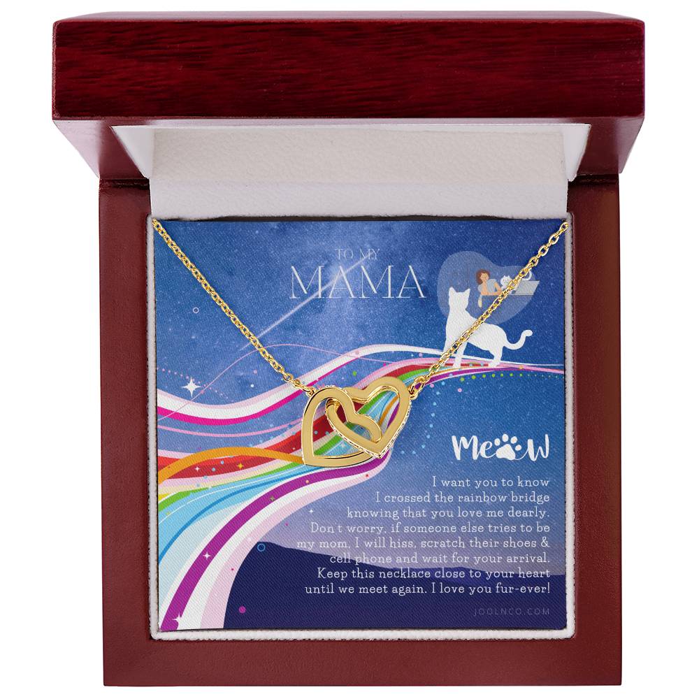 To My Cat Mama Cat Loss Gifts Rainbow Bridge Cat Pet Sympathy Gift Cat Loss Necklace Until We Meet Again Necklace Loss Of Cat Memorial Necklace Interlocking Hearts Necklace