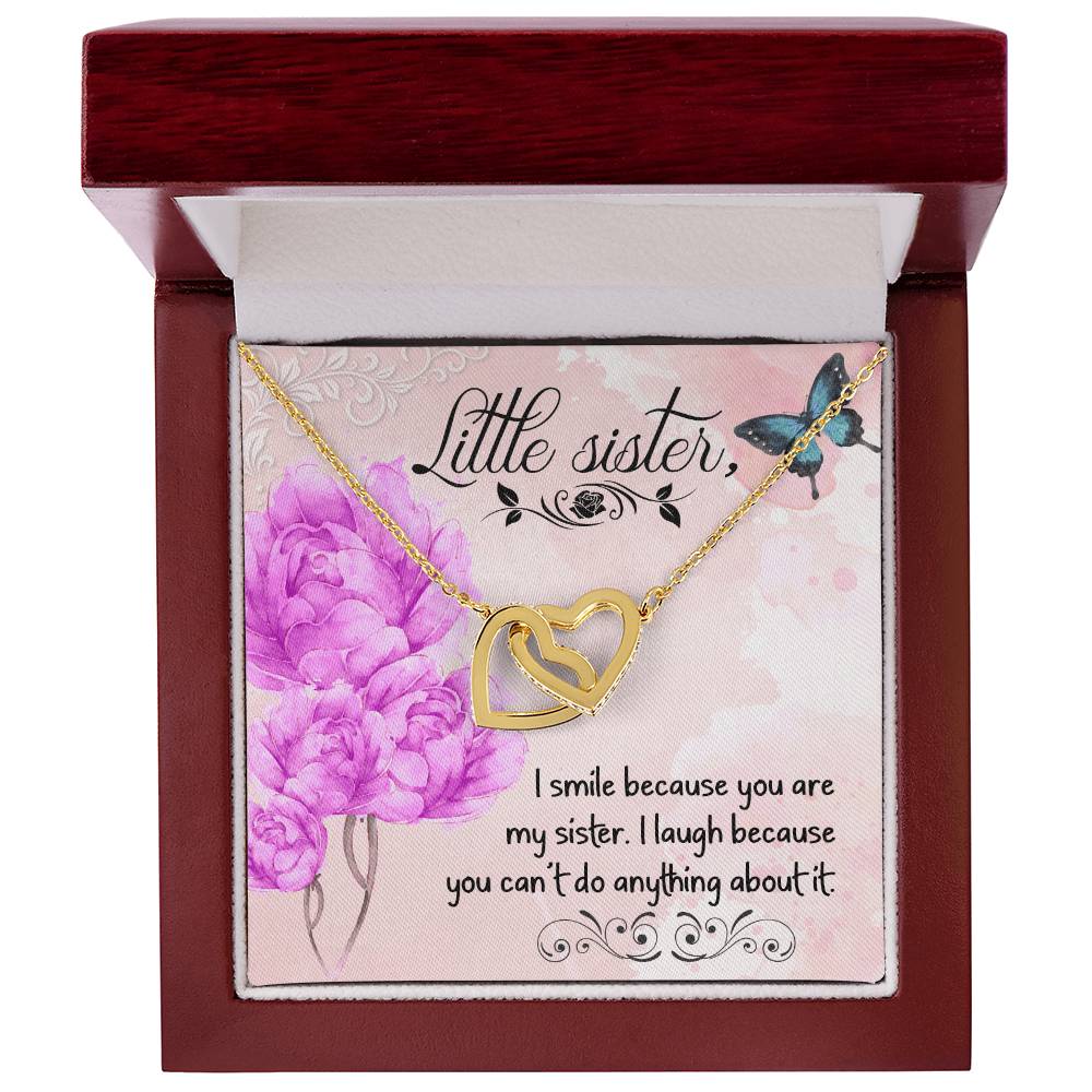 Gift For Sister - I Smile Because You Necklace Interlocking Hearts Necklace