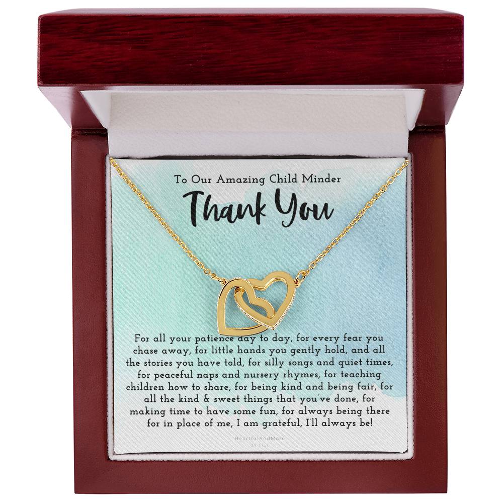 Thank You Gift For Child Minder Child Minder Appreciation Gift Child Minder Leaving Gift Childminder Christmas Gift Child Minder Necklace Interlocking Hearts Necklace