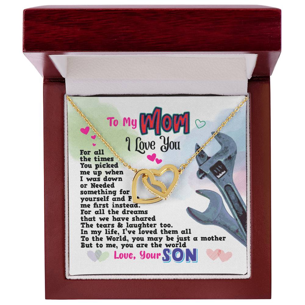 Gift For Mom- Interlocking Heart Necklace Interlocking Hearts Necklace