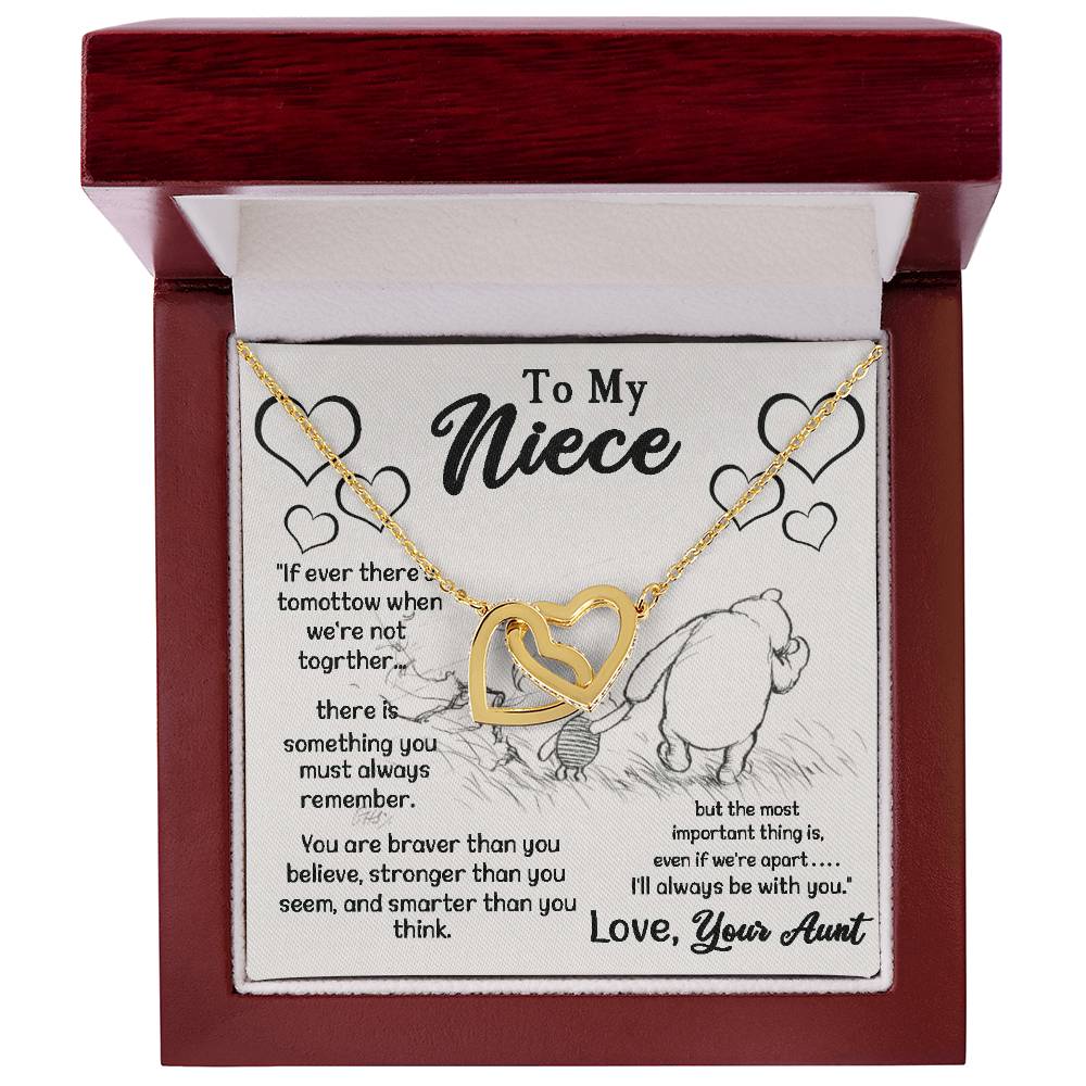 To My Niece Love Your Aunt Interlocking Hearts Necklace Gift For Niece Niece Gift From Aunt Niece Necklace Niece Birthday Gift