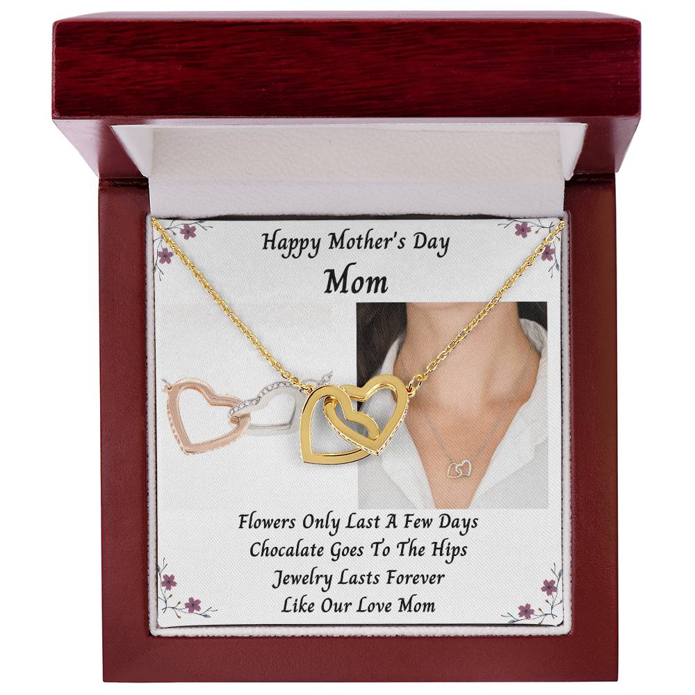Happy Mothers Day Mom With Interlocked Hearts Necklace Interlocking Hearts Necklace