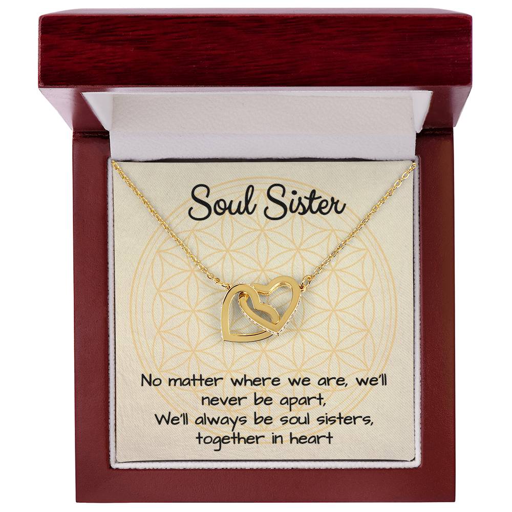 Soul Sisters Together In Heart Interlocking Hearts Necklace