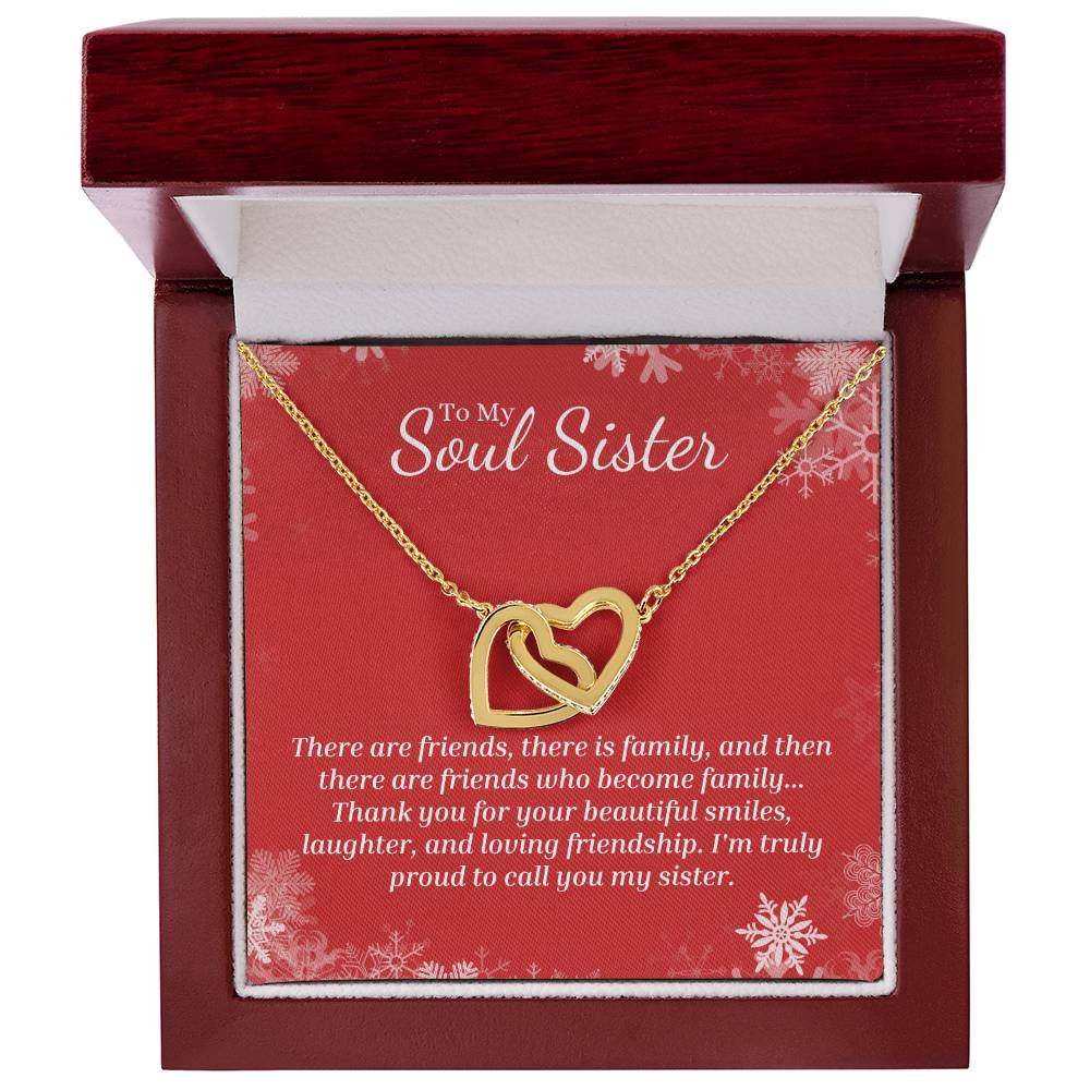 There Are Friends Who Become Family - Interlocking Hearts Necklace For Soul Sister
