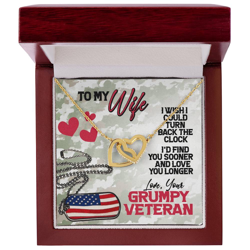 Veteran'S Wife- Interlocking Necklace Interlocking Hearts Necklace