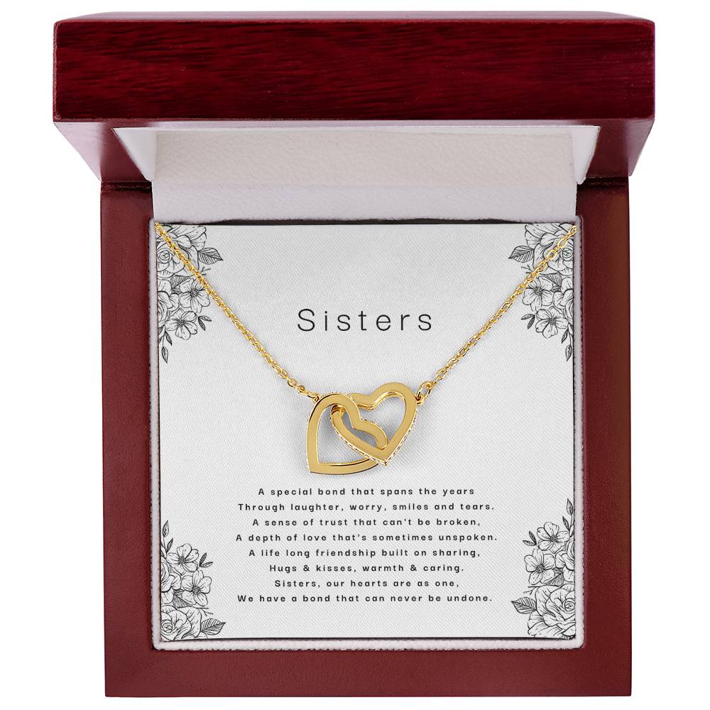 Sisters - An Unbreakable Bond Interlocking Hearts Necklace