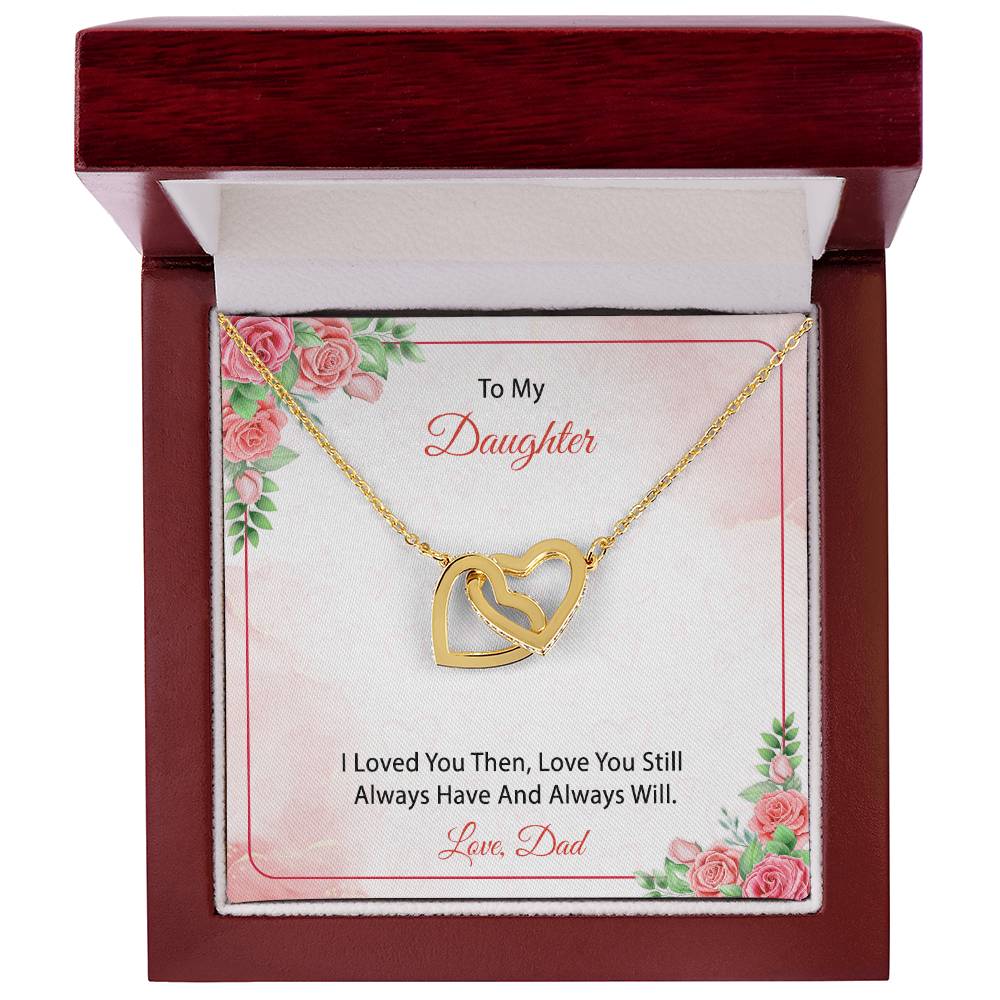 To My Daughter From Dad Interlocking Hearts Necklace
