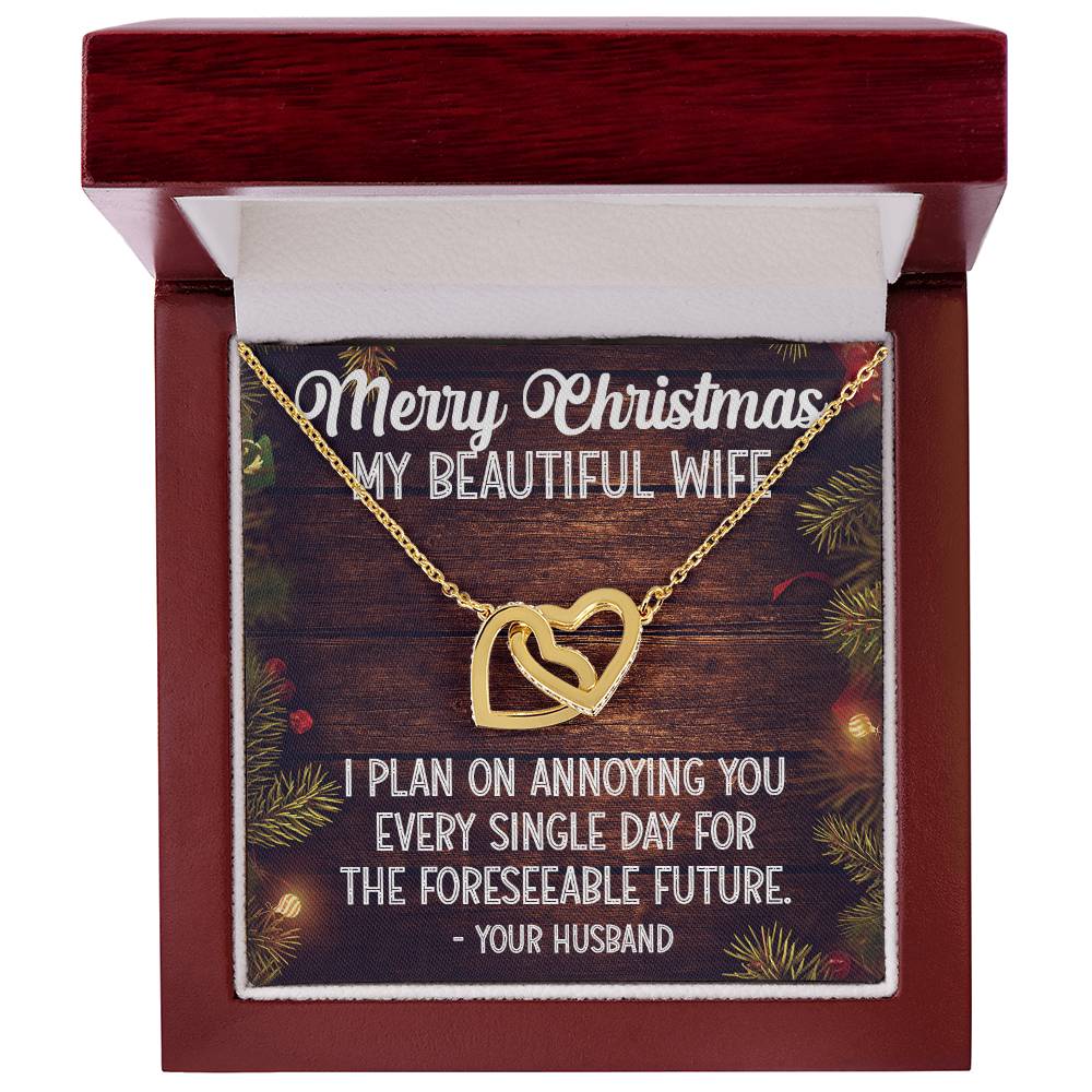 Christmas Gift For Wife Interlocking Hearts Necklace