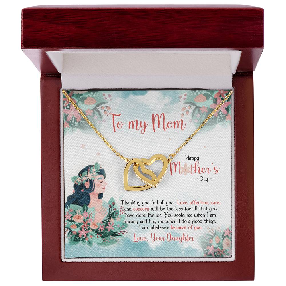 To My Mom - Happy Mother'S Day - Two Hearts Necklace Interlocking Hearts Necklace
