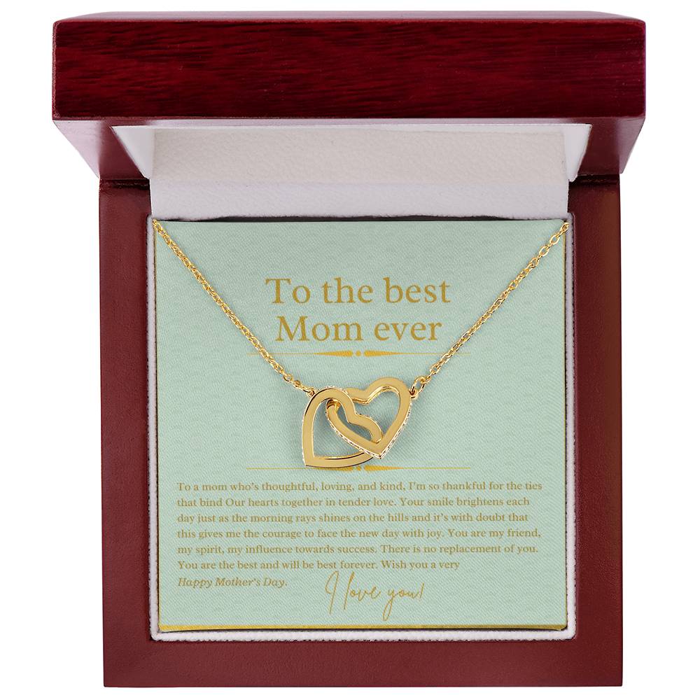 Happy Mothers Day Perfect Gift Necklace Interlocking Hearts Necklace
