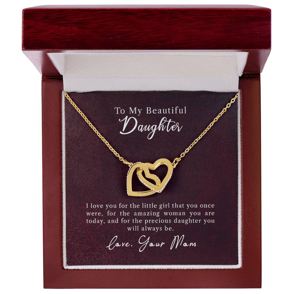 To My Daughter - Precious Daughter - Necklace Interlocking Hearts Necklace