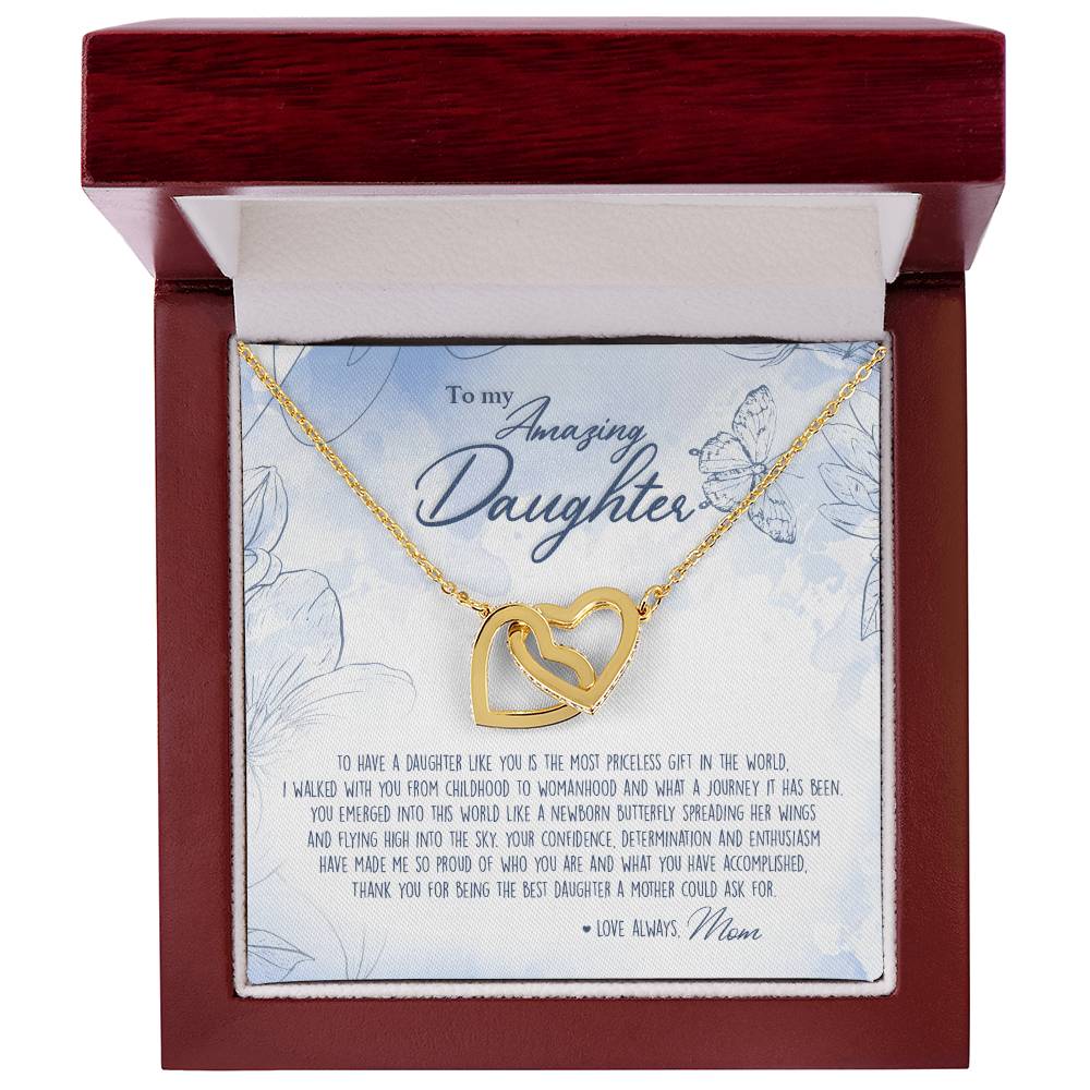 A Mother'S Most Priceless Gift - Necklace With Message Card Interlocking Hearts Necklace