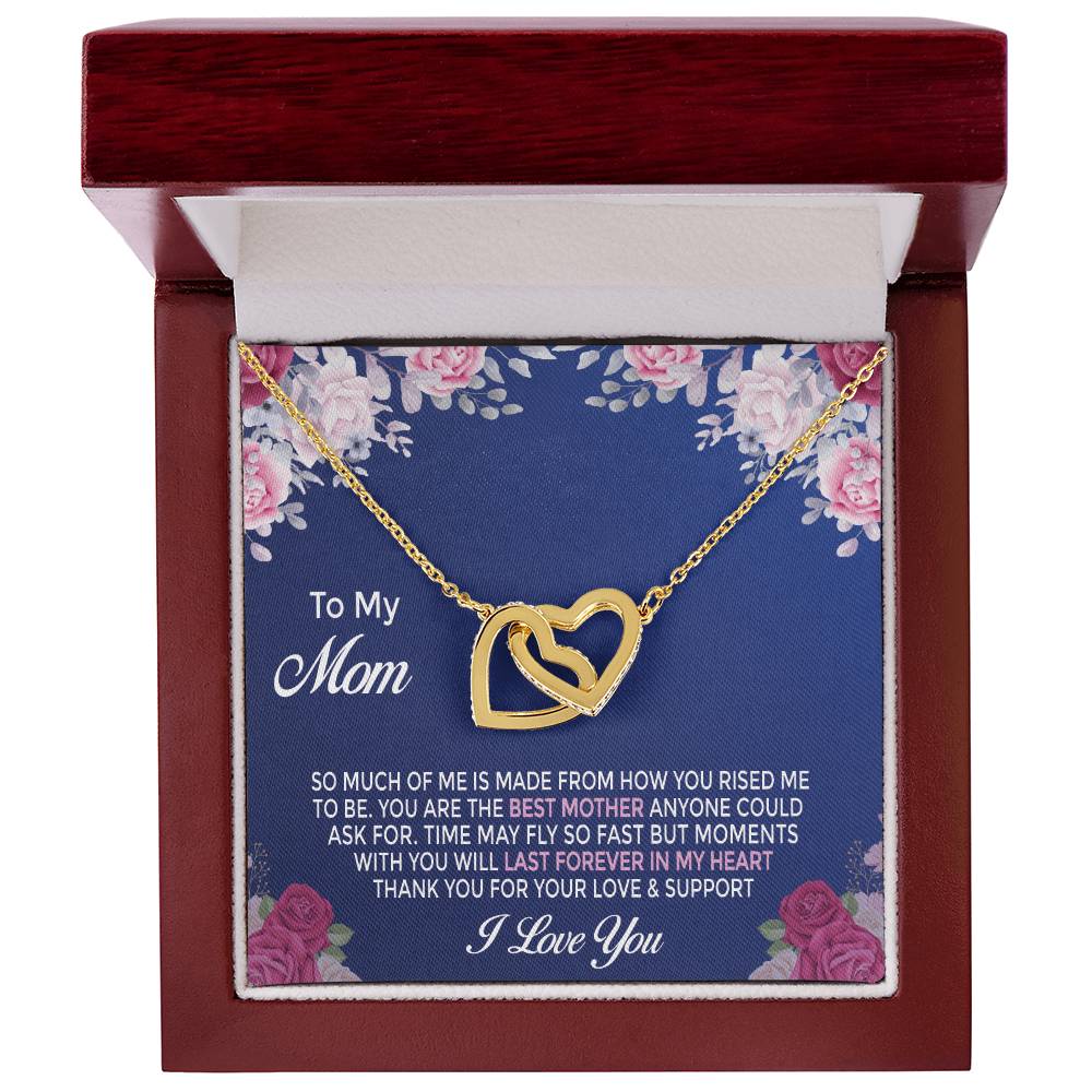Mom Daughter Gift Mother'S Day Interlocking Hearts Necklace