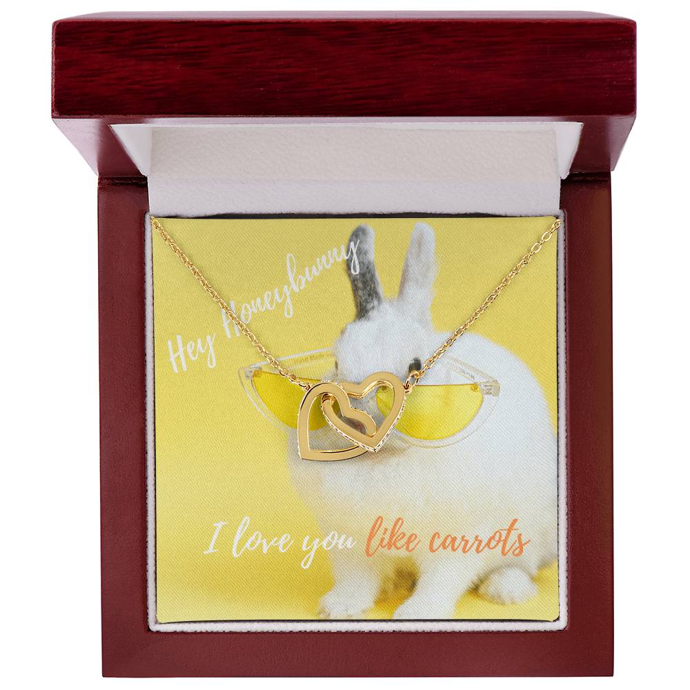 Heart Necklace Rabbit Bunny Carrots I Love You The Perfect Gift For Your Wife Future Wife Girlfriend Stepmom Mom Bff Interlocking Hearts Necklace