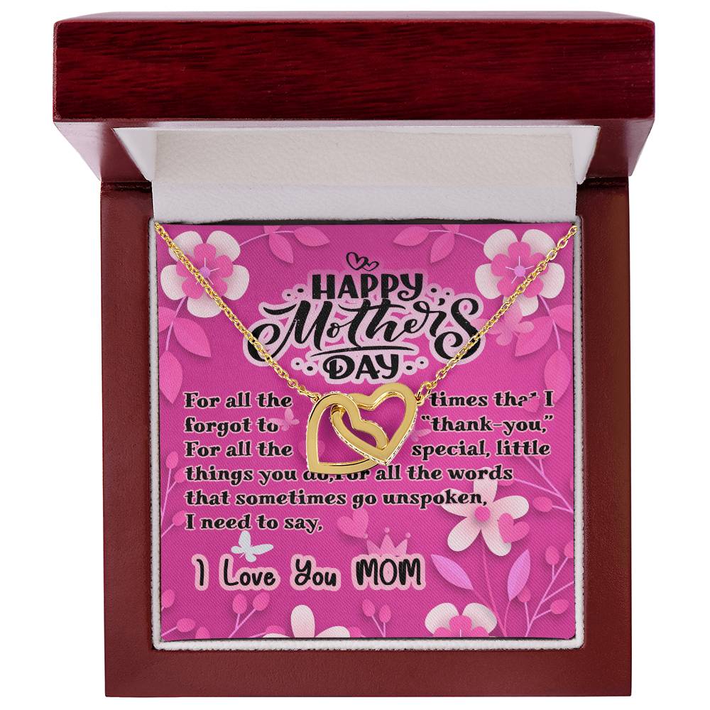 Happy Mothers Day - Interlocking Heart Necklace Interlocking Hearts Necklace