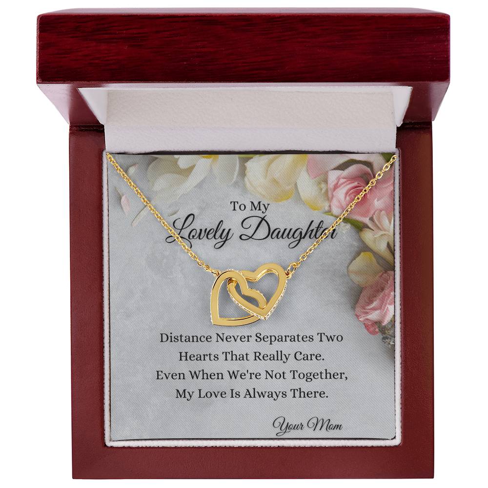 To My Lovely Daughter Interlocking Hearts Necklace