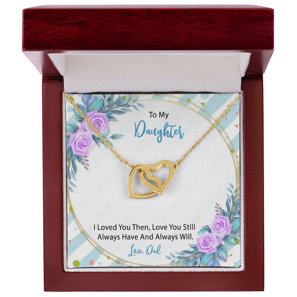To My Daughter From Dad Interlocking Hearts Necklace