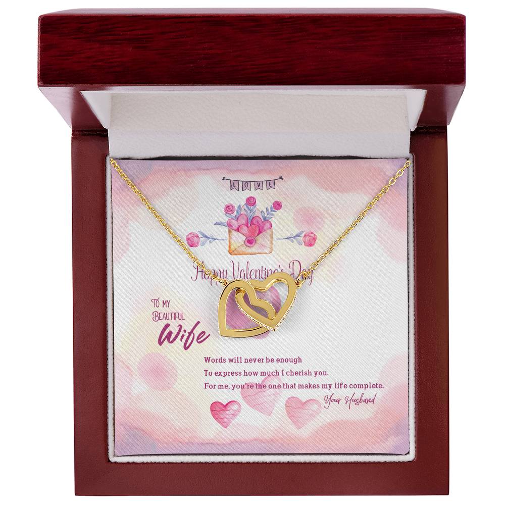 Interlocking Hearts To Beautiful Wife - D2 Interlocking Hearts Necklace