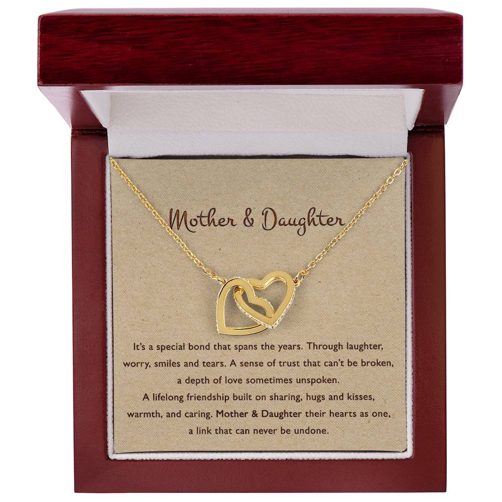 Mother & Daughter Their Hearts As One - Necklace Interlocking Hearts Necklace