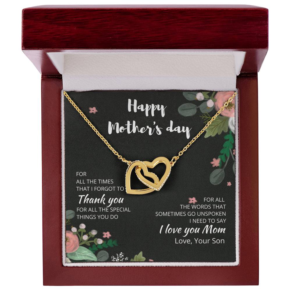 To My Mom - I Love You Forever - Necklace Interlocking Hearts Necklace