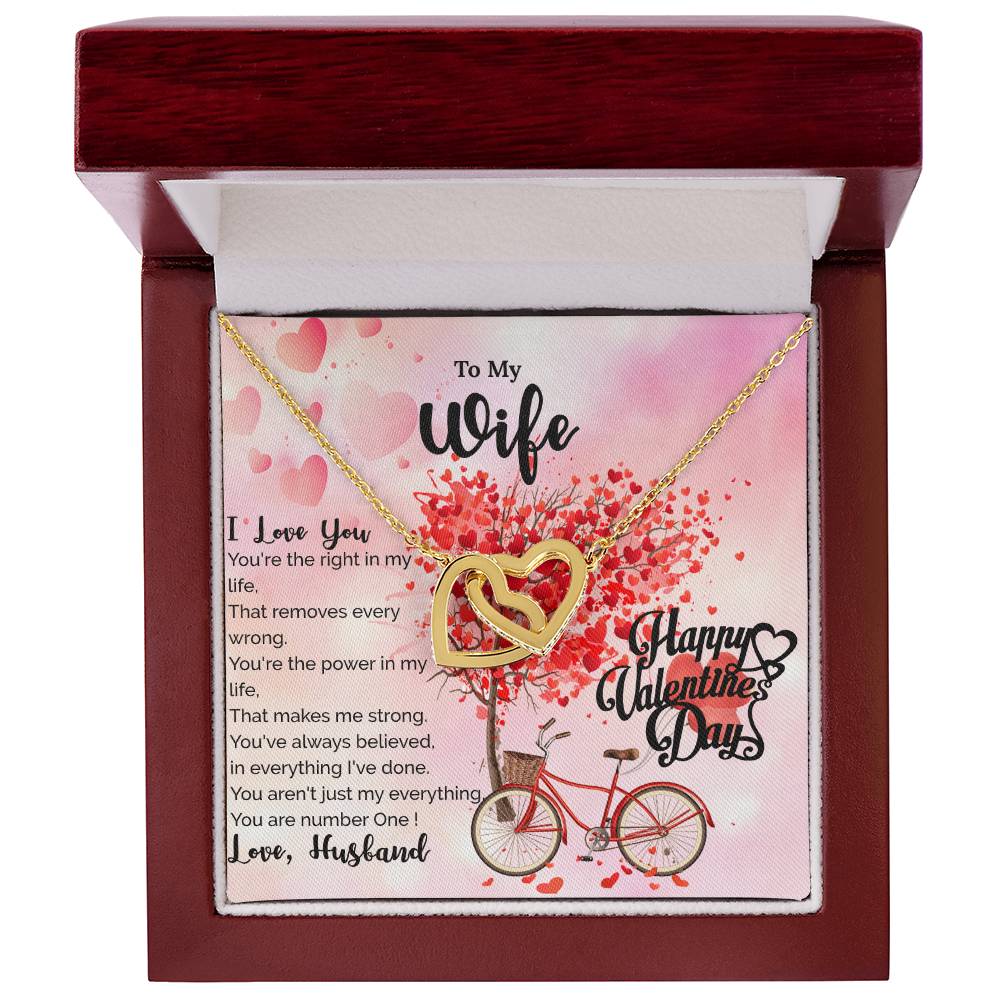 To My Wife - You Are Number One - Necklace Interlocking Hearts Necklace