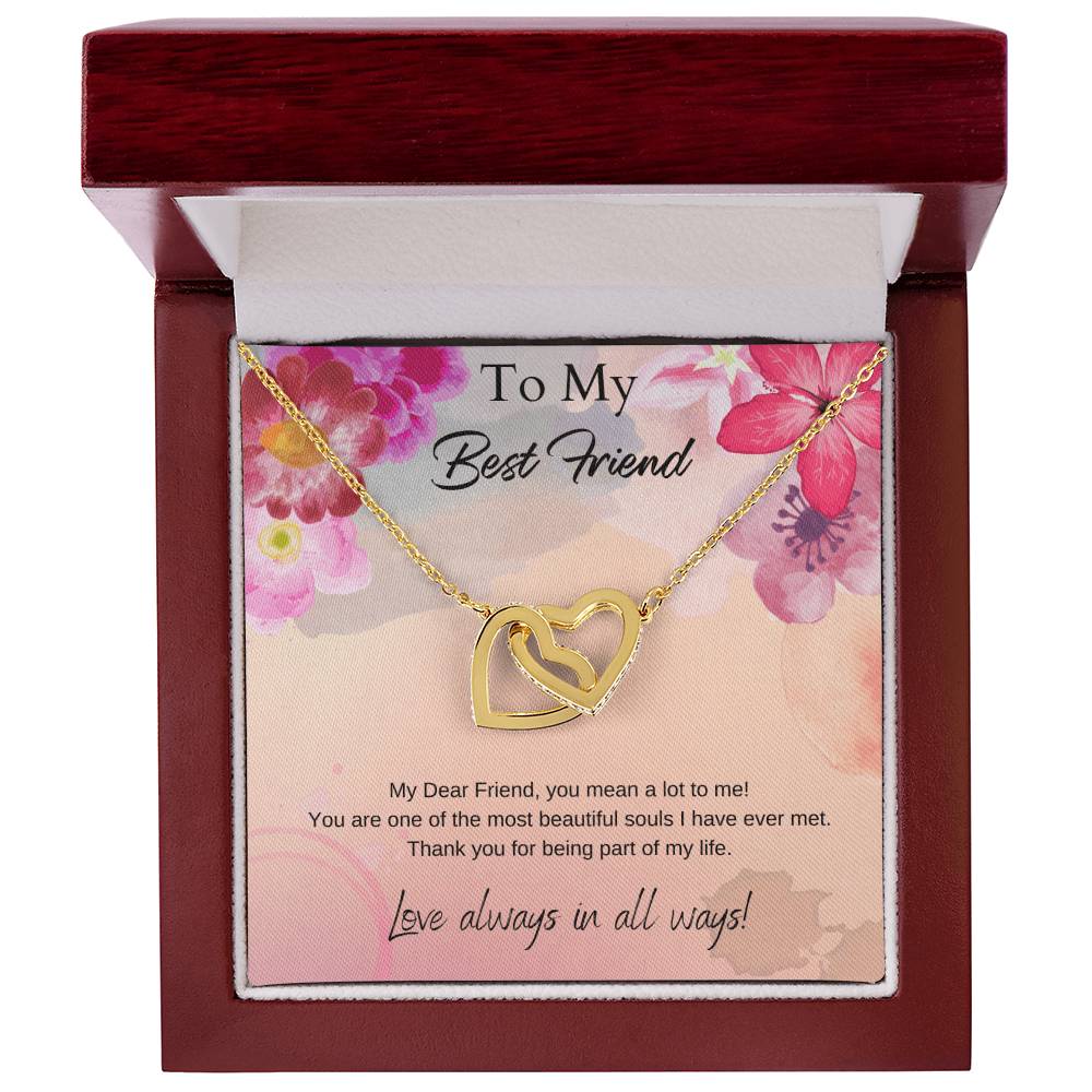 To My Best Friend Interlocking Hearts Necklace