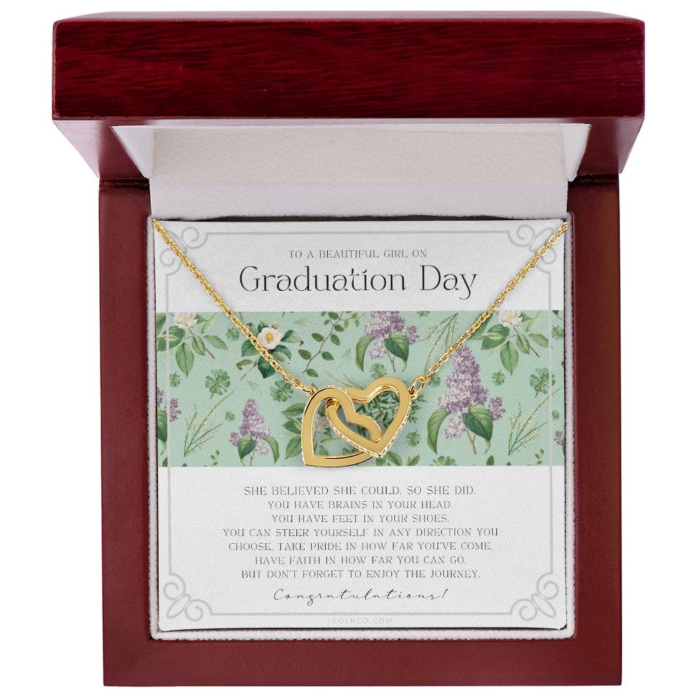 Graduation Gift Necklace For Daughter College Graduation Gift For Her High School Senior Graduation Mba Phd Master Class Of Interlocking Hearts Necklace