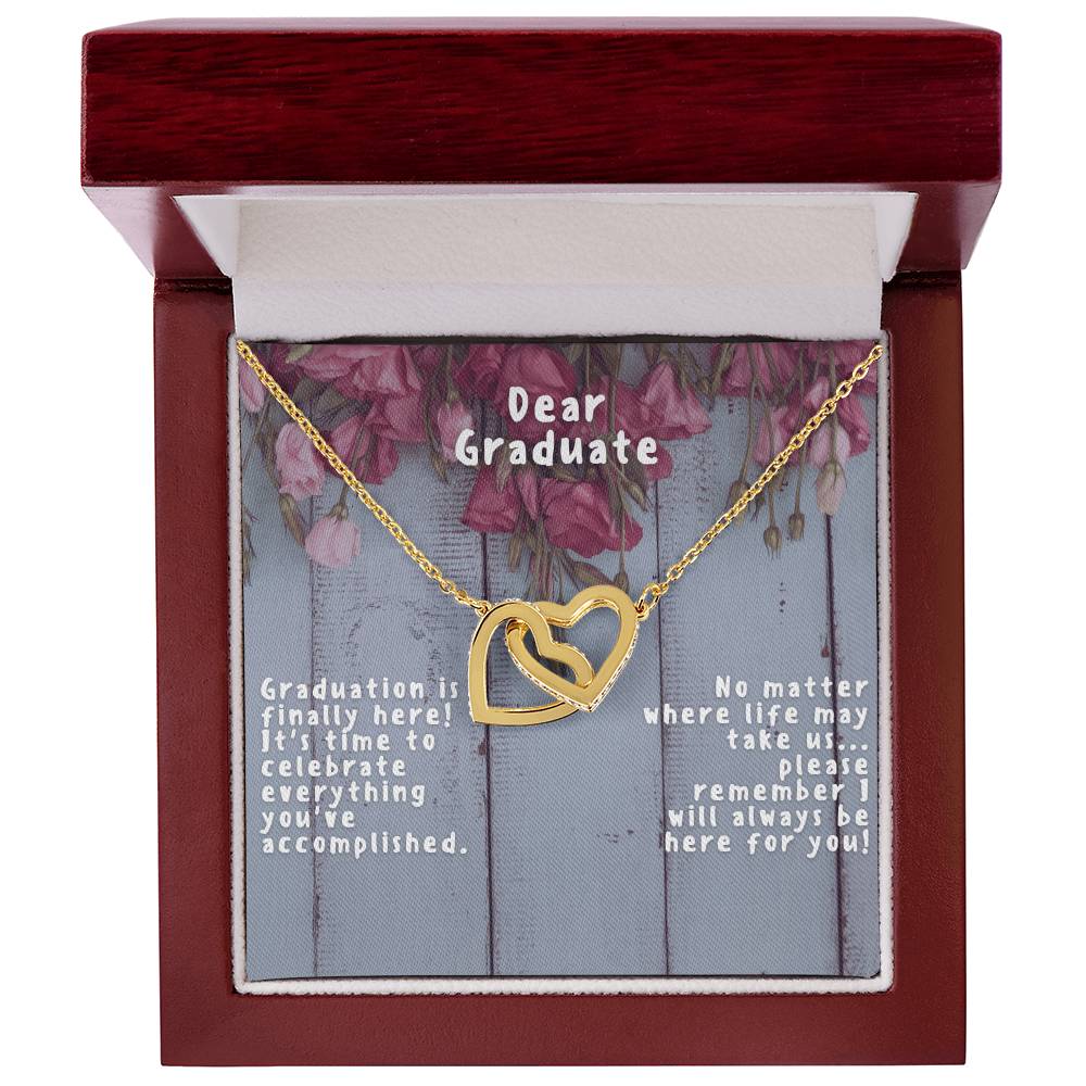 Graduation Interlocking Hearts Soft Primrose Necklace Interlocking Hearts Necklace