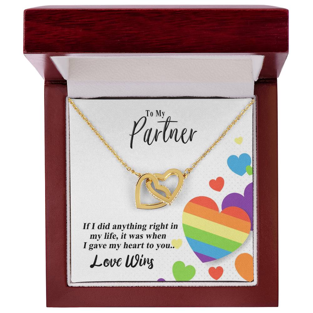 Love Wins Interlocking Hearts Necklace