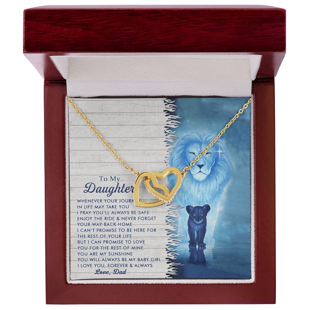 To My Daughter - I Can Promise To Love You For The Rest Of Mine- Interlocking Heart Necklace Interlocking Hearts Necklace