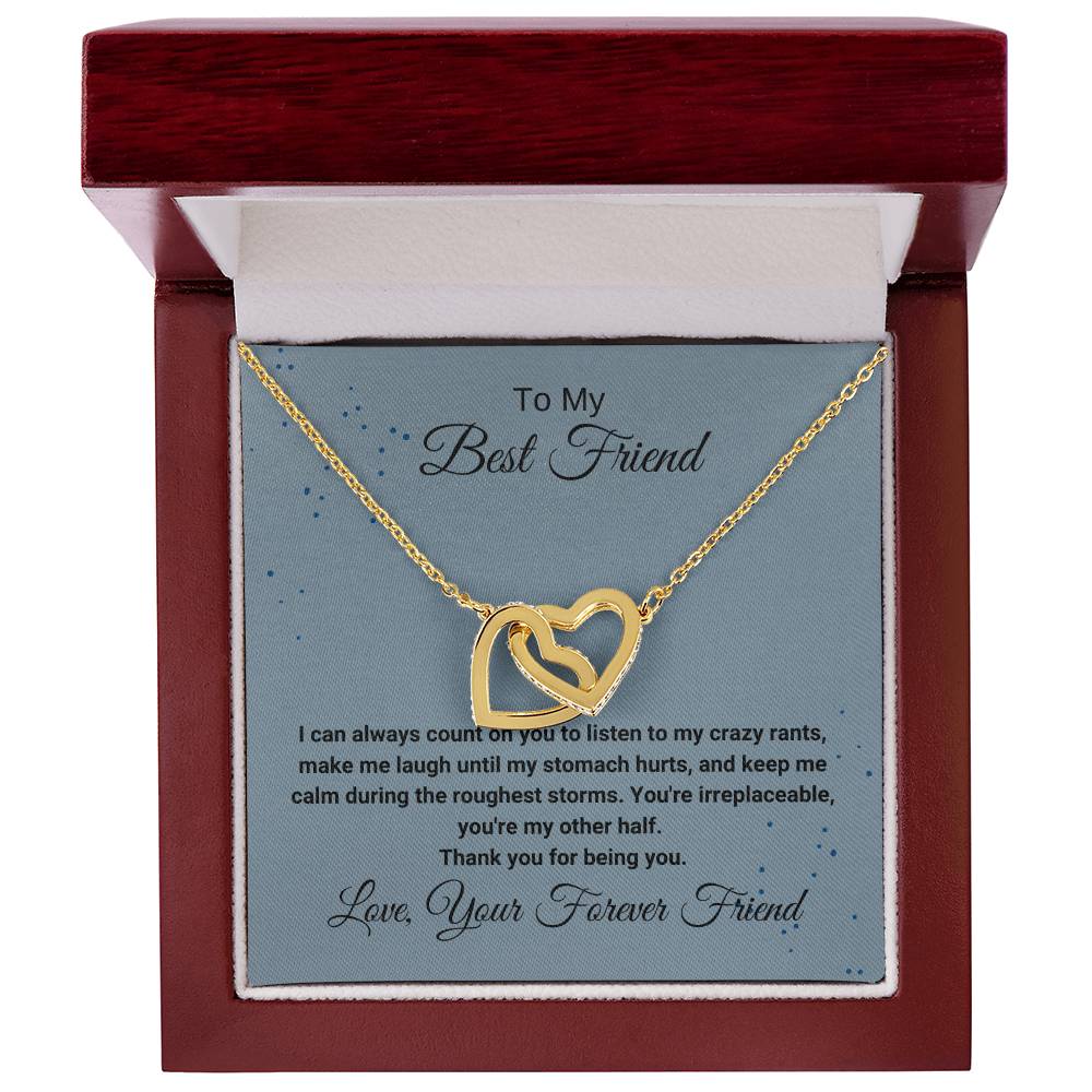 Best Friend Listening Necklace Interlocking Hearts Necklace