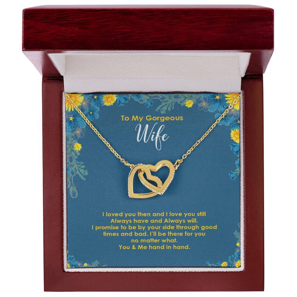 To My Georgous Wife Interlocked Necklace Interlocking Hearts Necklace
