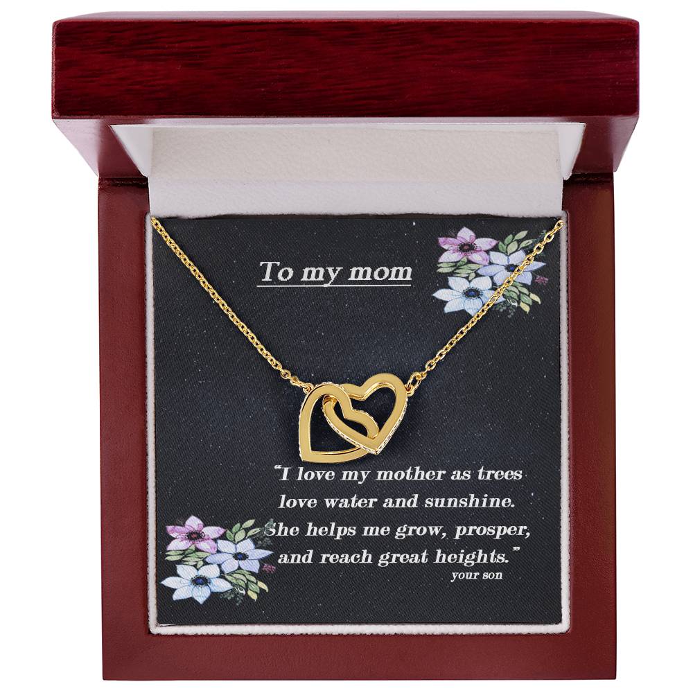 To My Mom I Will Always Be There Dragonfly Necklace Gift For Mom From Son Birthday Mother'S Day Christmas Present Interlocking Hearts Necklace