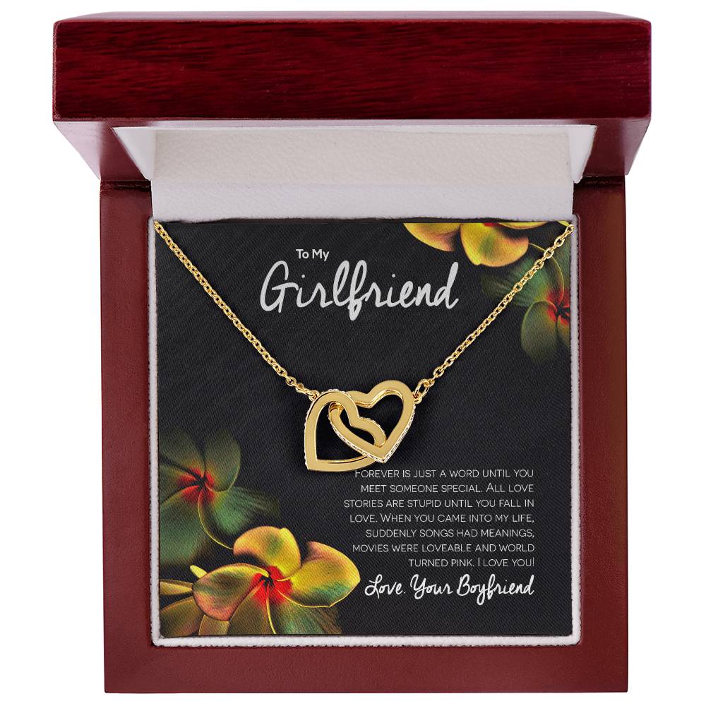 Girlfriend Interlocking Hearts Romantic Necklace Gift For Valentine'S Day Interlocking Hearts Necklace