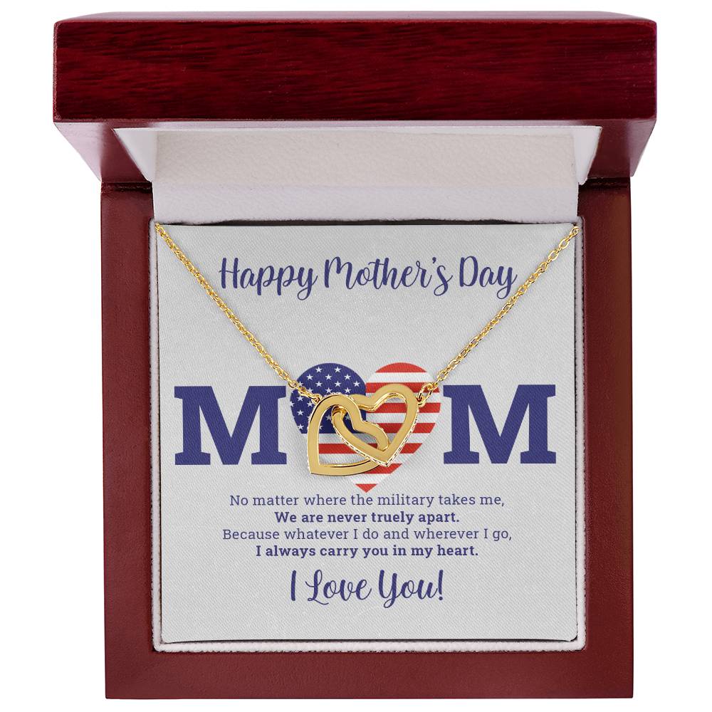 To My Mom - I Love You Message - Tmm03 Interlocking Hearts Necklace