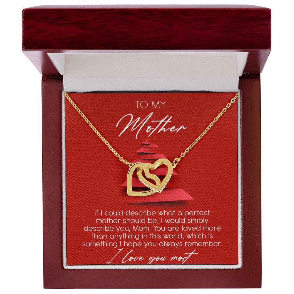 To My Mother Interlocking Hearts Necklace Message Card