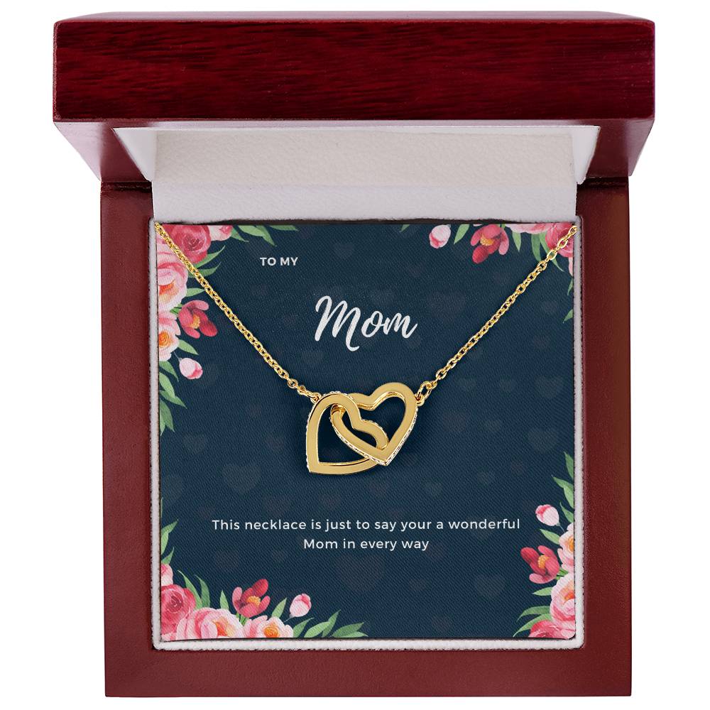 To My Mom Interlocking Heart Necklace Interlocking Hearts Necklace