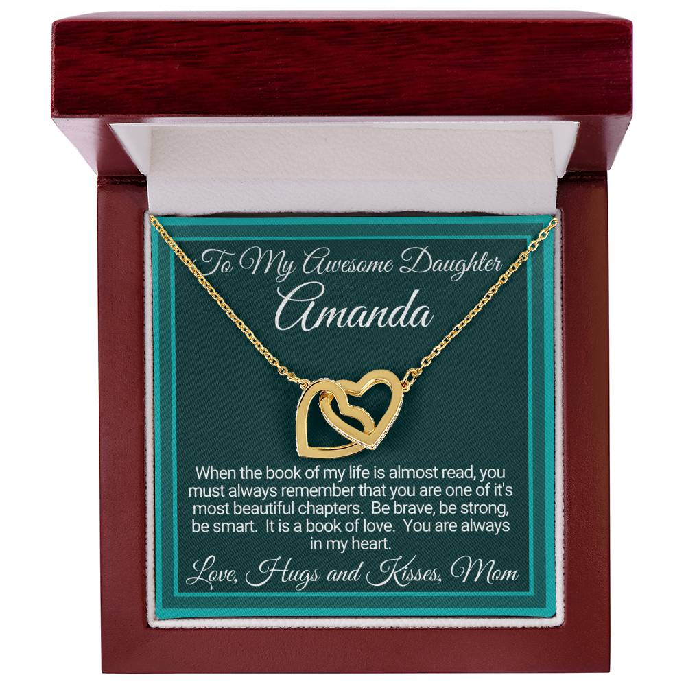 Personalized Linked Hearts Gifts For Daughter From Mom Interlocking Hearts Necklace