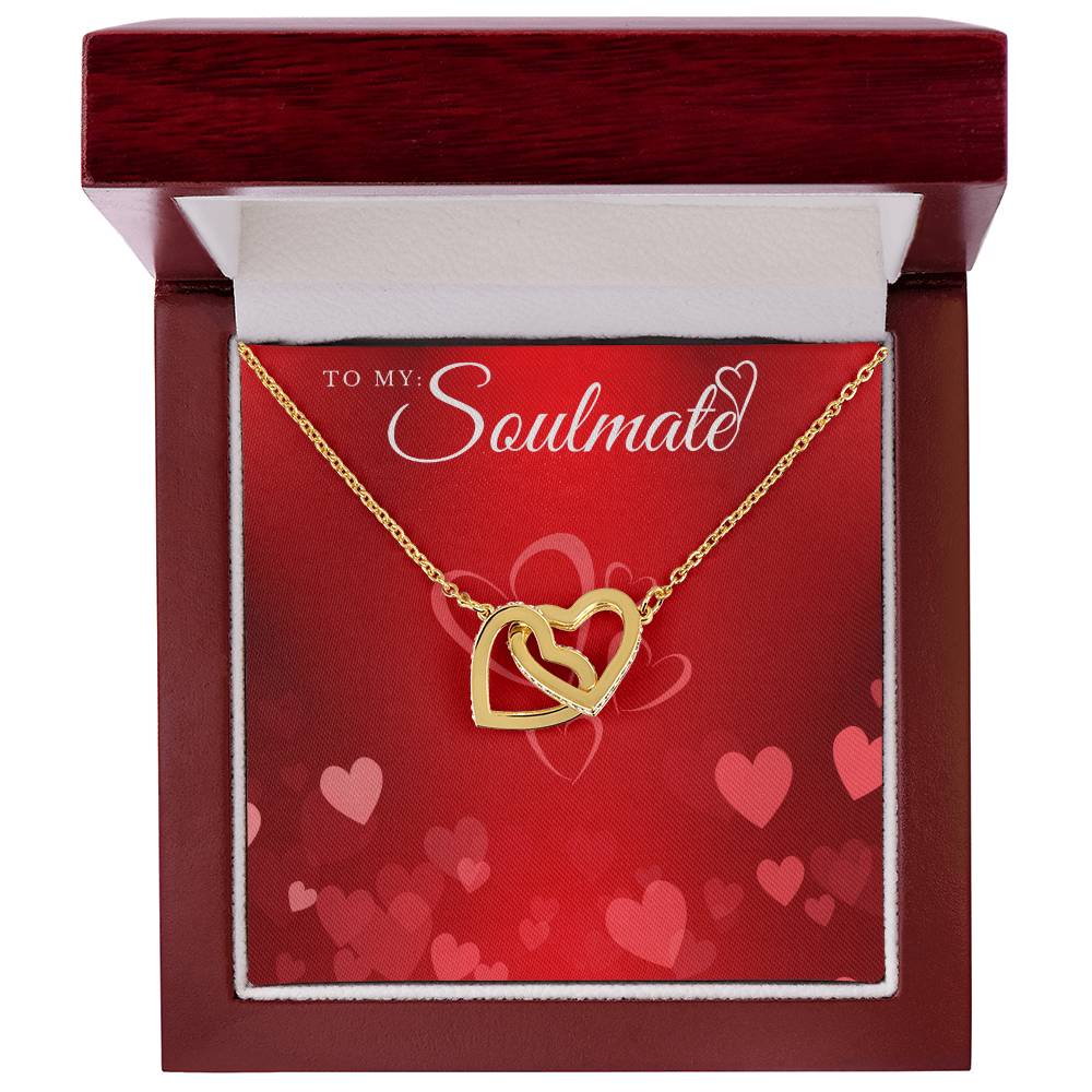 To My Soulmate Lux Necklace Gift Set Interlocking Hearts Necklace