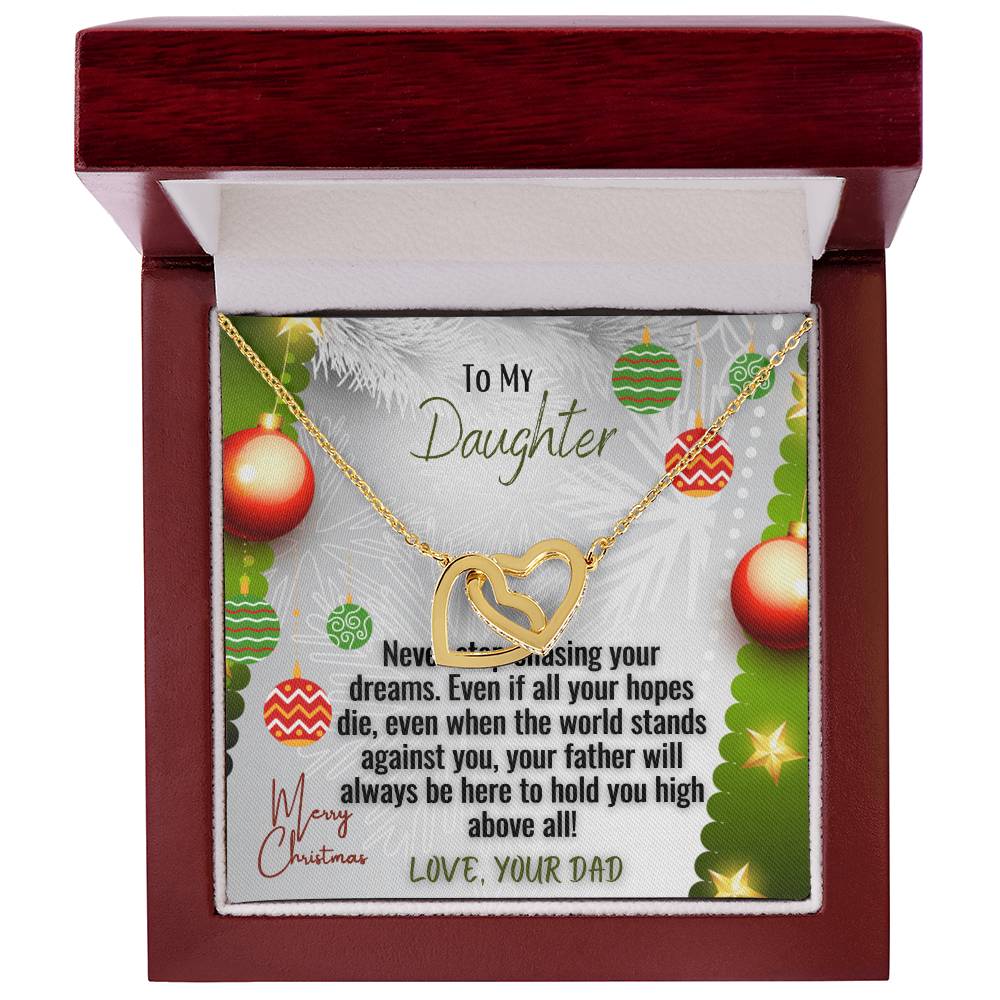 Christmas Necklace From Dad To Daughter Interlocking Hearts Necklace