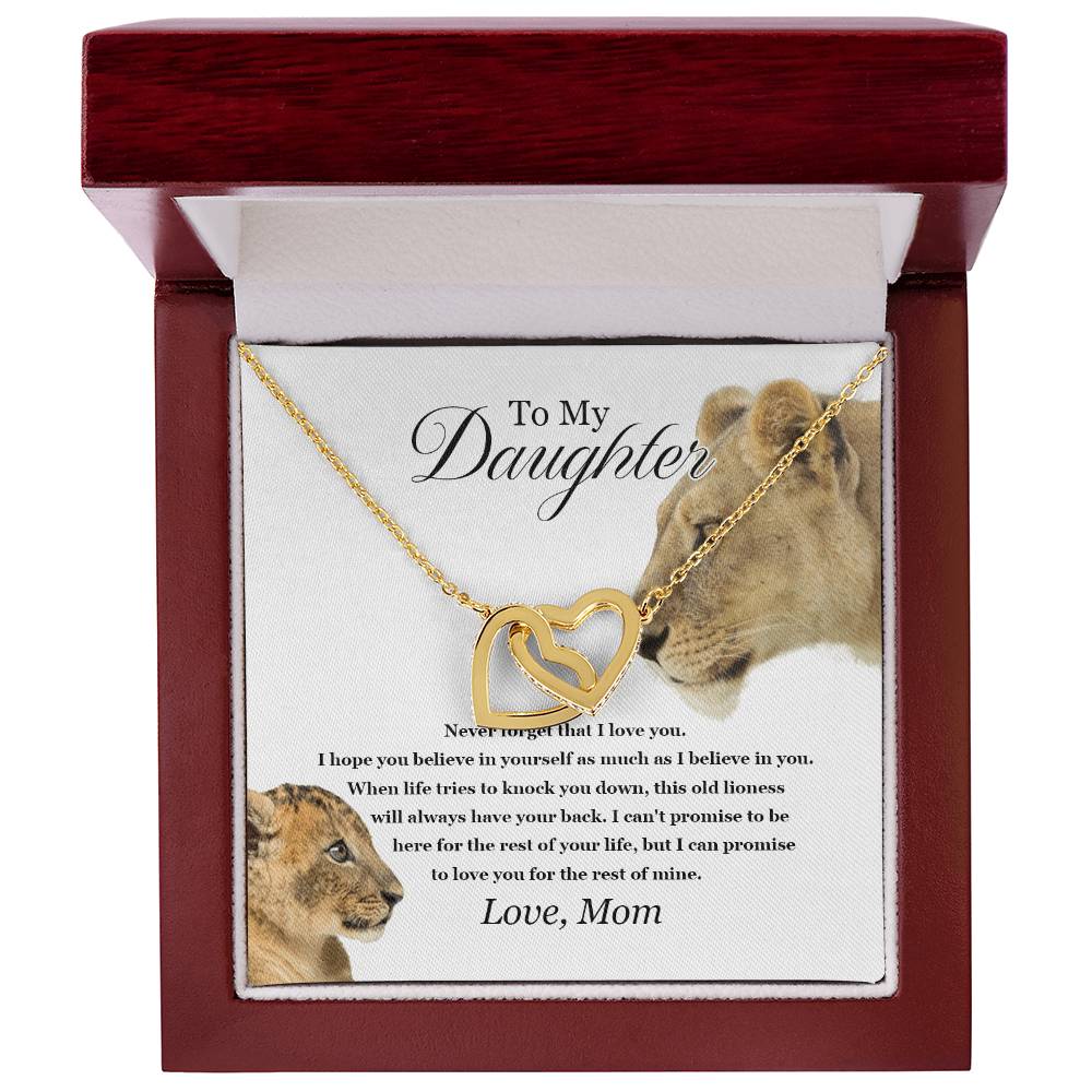 To My Daughter - Interlocking Love Necklace - Tmdt06 Interlocking Hearts Necklace