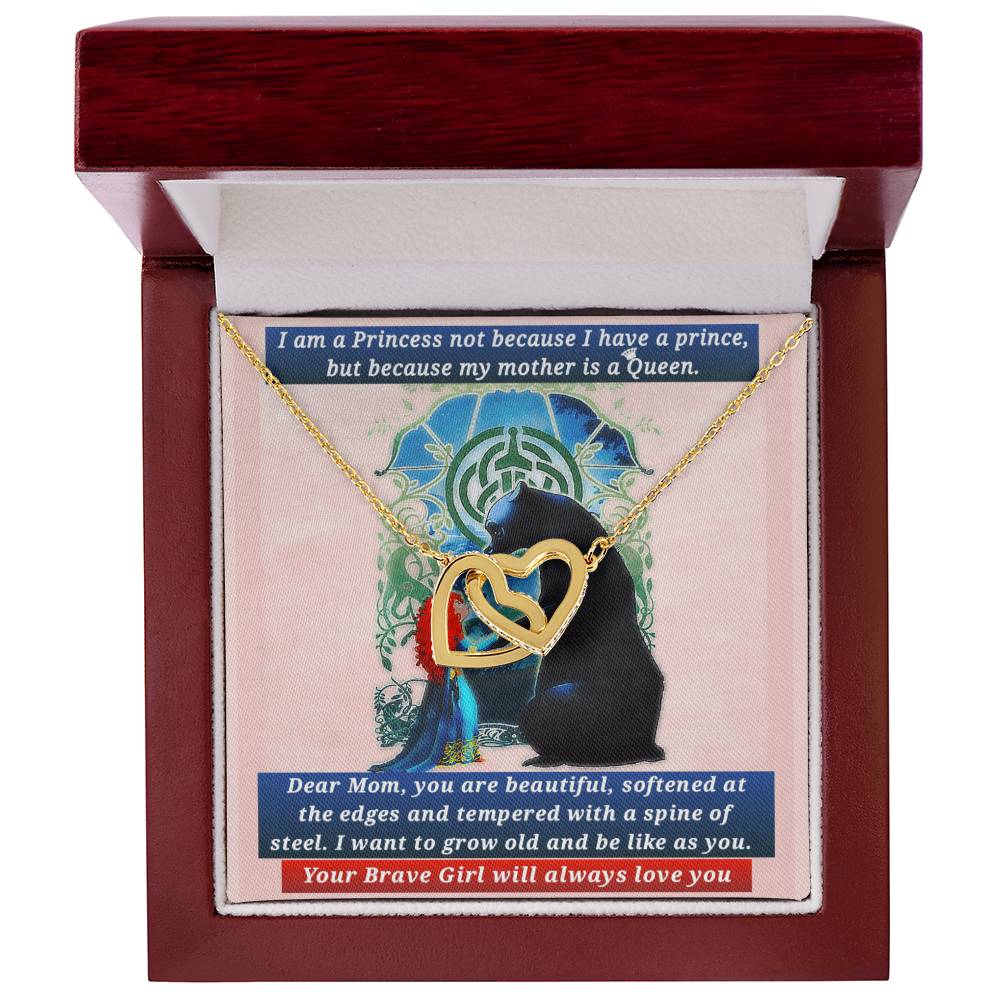 Merida Inspired Love Message To Mom Interlocking Hearts Necklace