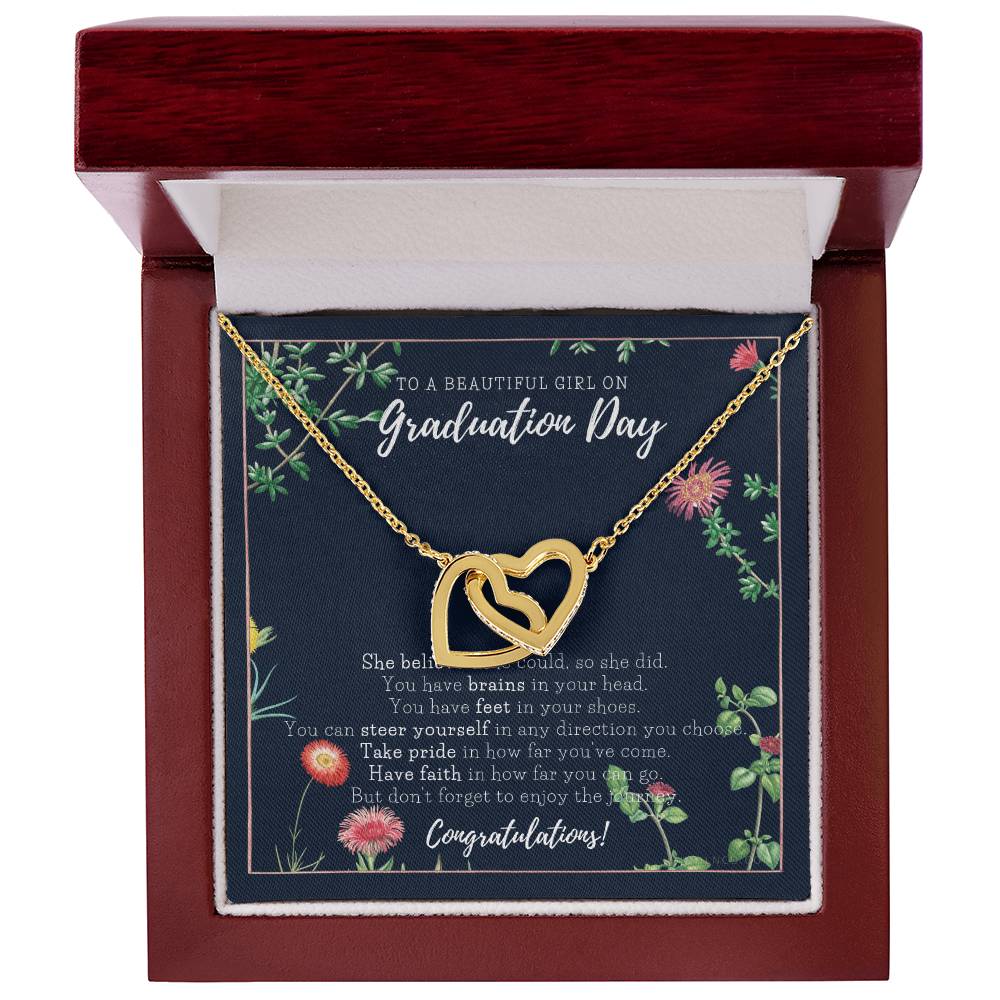 Graduation Gift Necklace For Daughter College Graduation Gift For Her High School Senior Graduation Mba Phd Master Class Of Interlocking Hearts Necklace