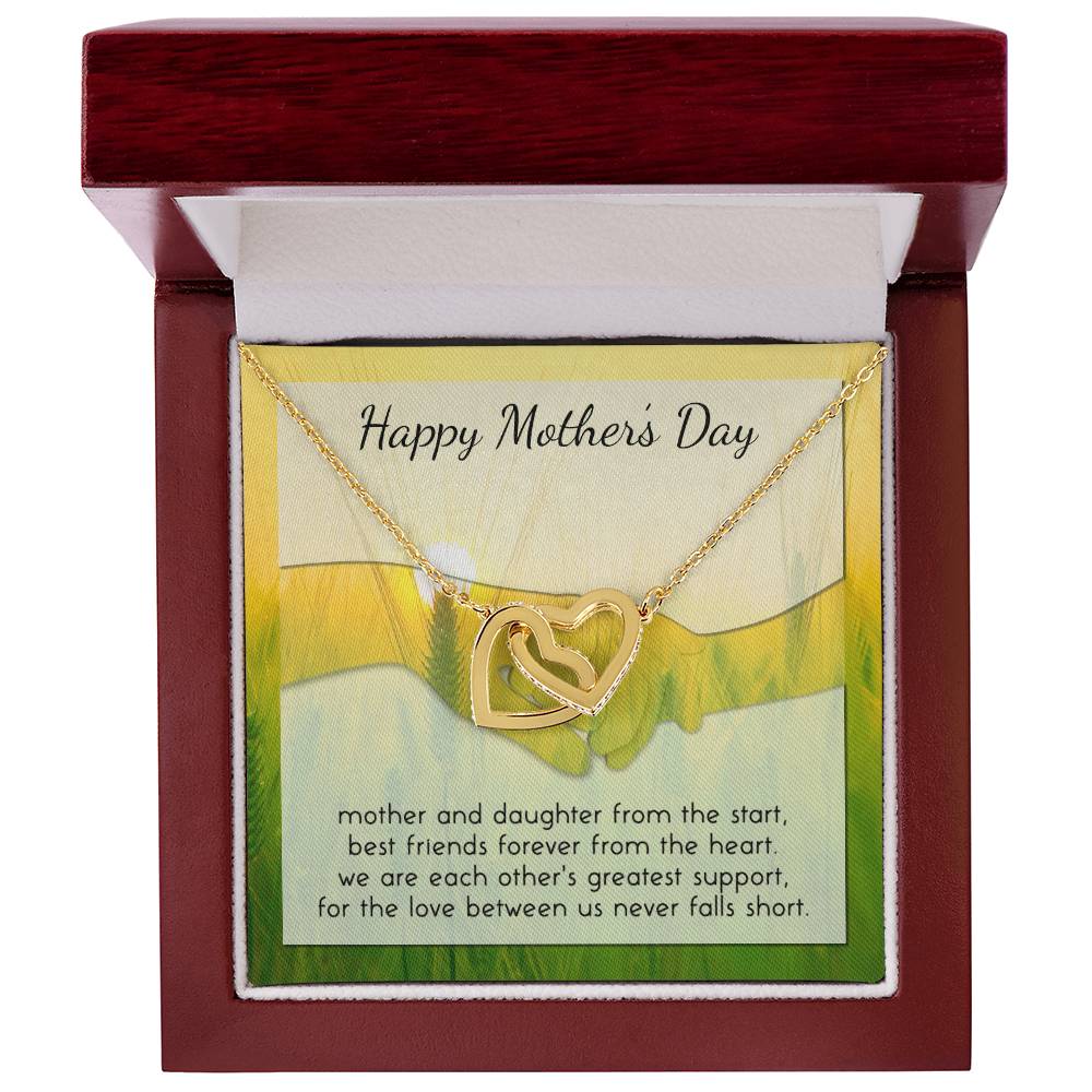 To My Mother - Interlocked Heart Mother Daughter Necklace - Gift For Mom From Daughter - Best Mother'S Day Present Birthday Gift Interlocking Hearts Necklace