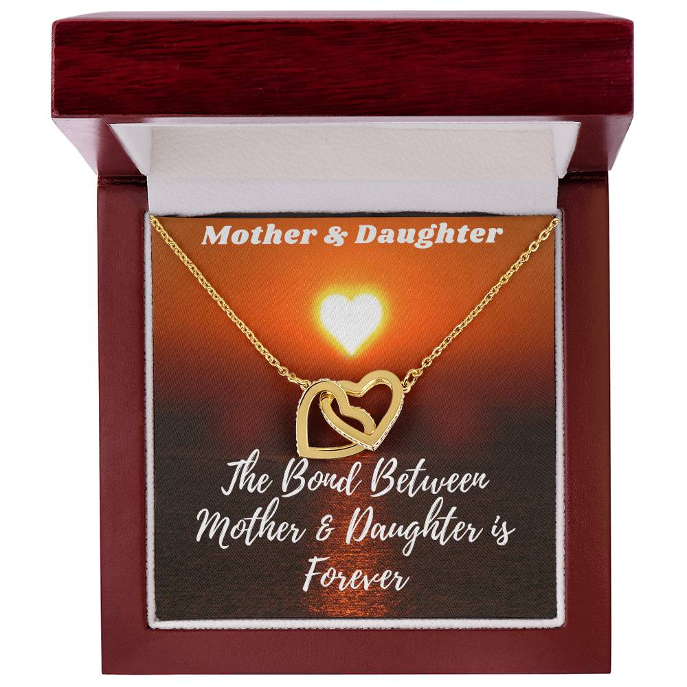 Mother & Daughter Necklace - The Bond Is Forever Interlocking Hearts Necklace