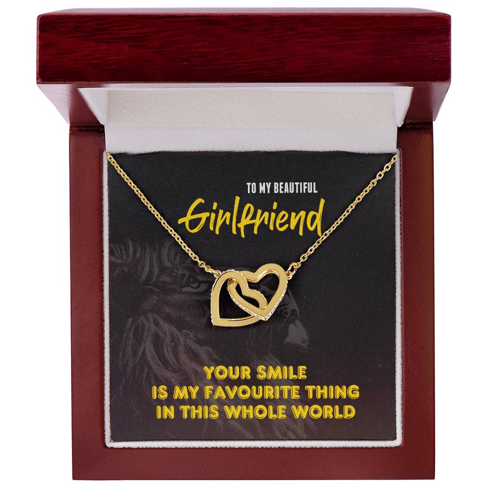 Interlocking Hearts - To My Beautiful Girlfriend - My Favourute Thing Interlocking Hearts Necklace