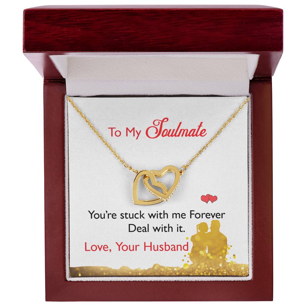 To My Wife - Black Friday Special Interlocking Hearts Necklace